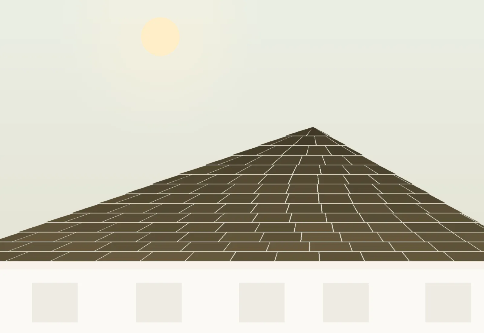 Rainwater falling from the edge of a roof