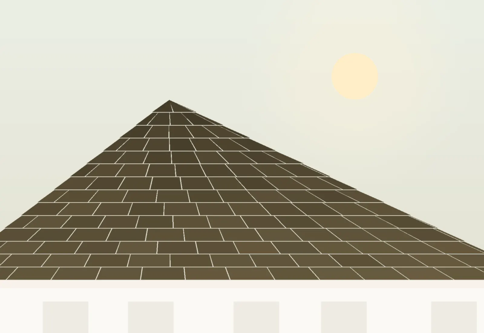 A close-up of brown clay roof tiles